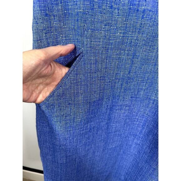 SARA CAMPBELL Women's Textured Fabric Sleeveless Sheath Dress Blue/White Size 6 - Picture 5 of 9